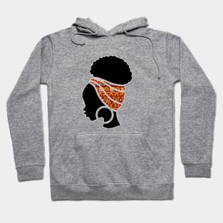 Afro Hair Woman with African Pattern Headwrap Hoodie